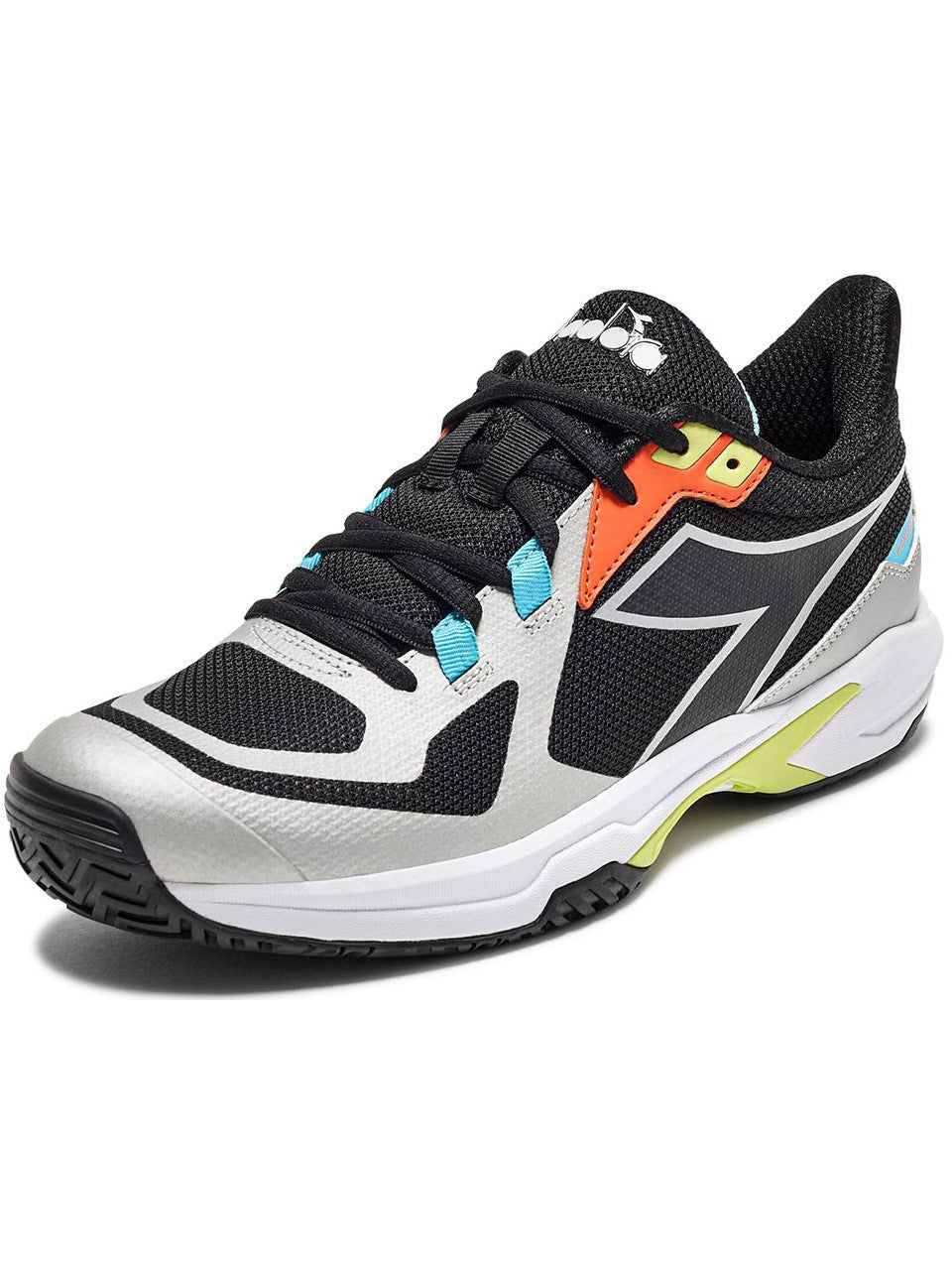 Diadora Men's Trofeo 2 All Ground Pickleball Shoes (Black/Silver/Daiquiri Green)