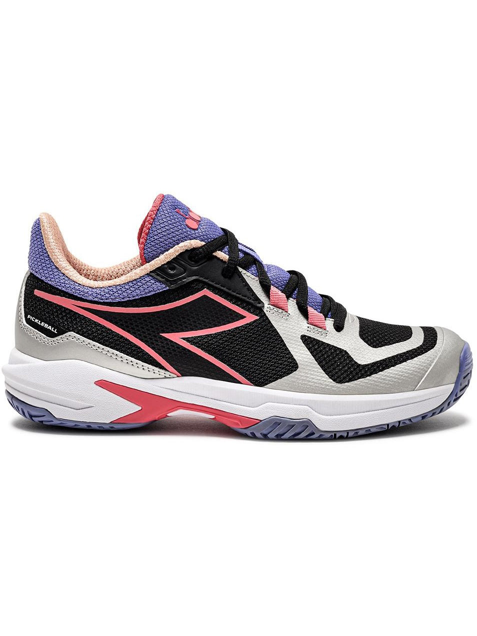 Diadora Women's Trofeo 2 All Ground Pickleball Shoes (Black/Calypso Coral)