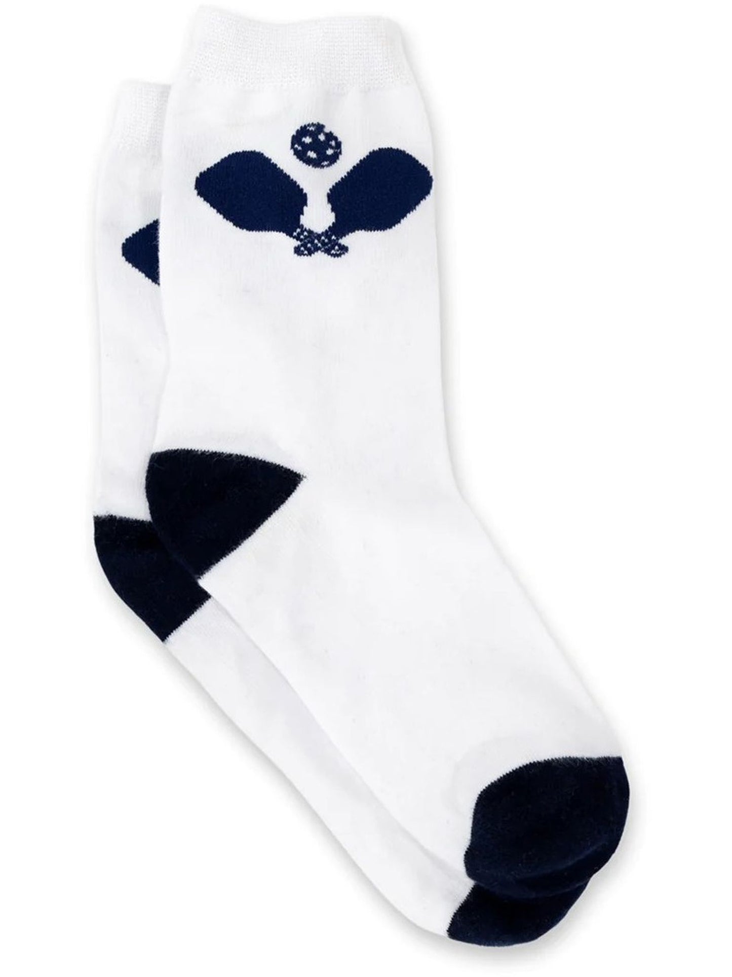 Ame & Lulu Pickleball Crew Socks (Crossed Paddles White)