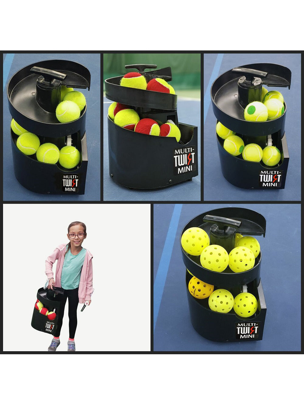 OnCourt OffCourt Multi-Twist Mini Ball Machine for Tennis & Pickleball