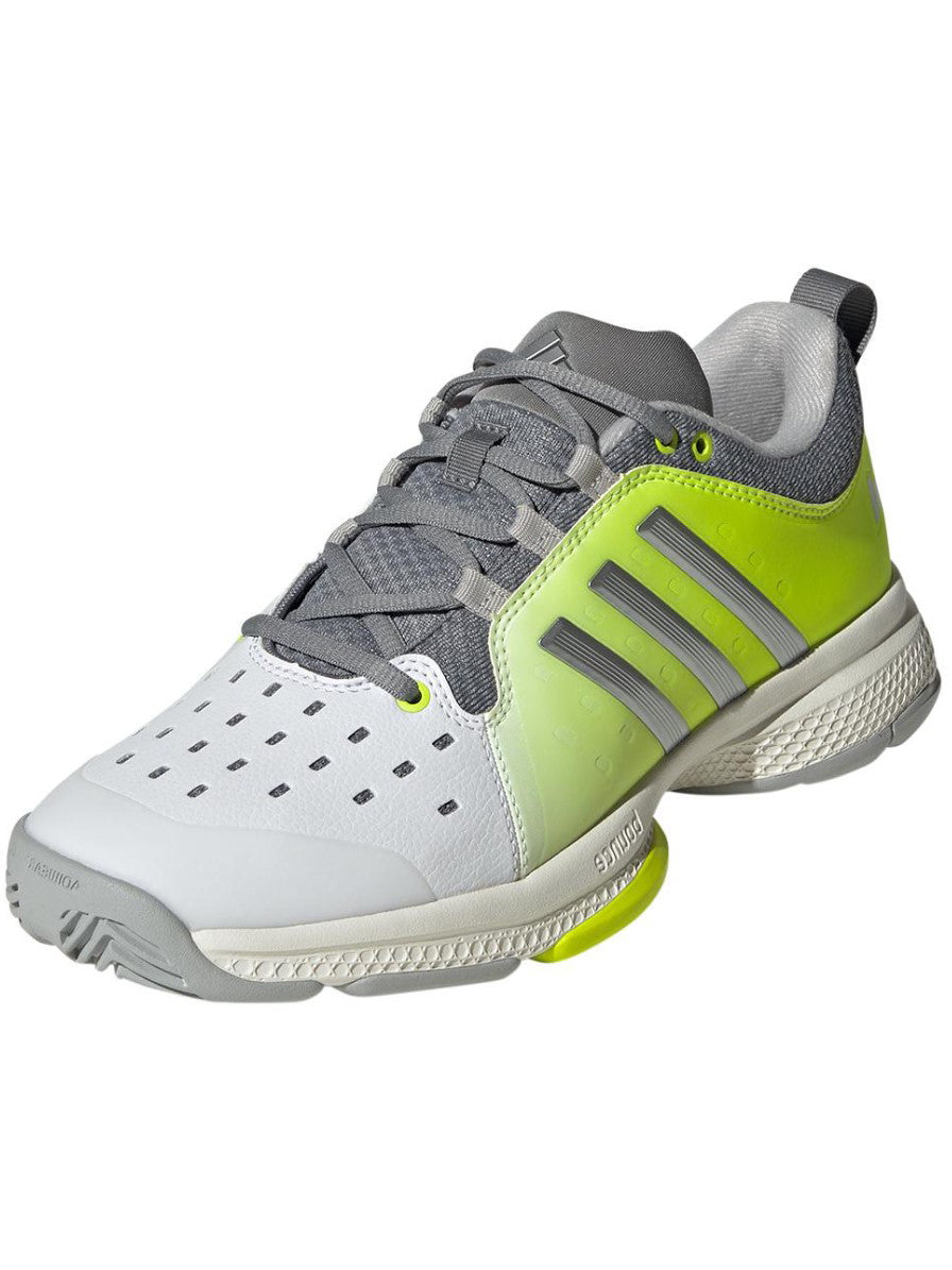 Adidas Women’s Court Pickleball Shoes (Cloud White/Silver Metallic/Lucid Lemon)