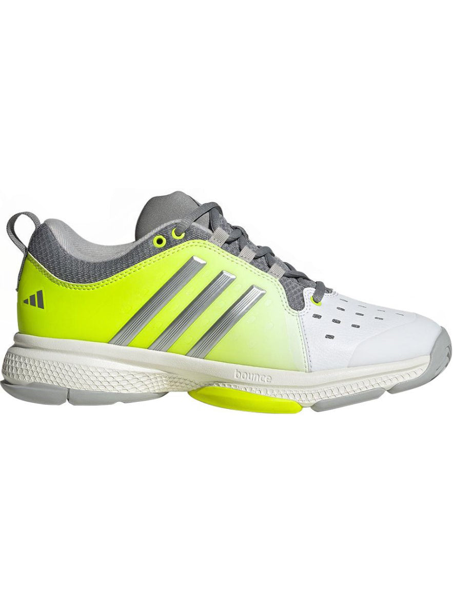 Adidas Women’s Court Pickleball Shoes (Cloud White/Silver Metallic/Lucid Lemon)