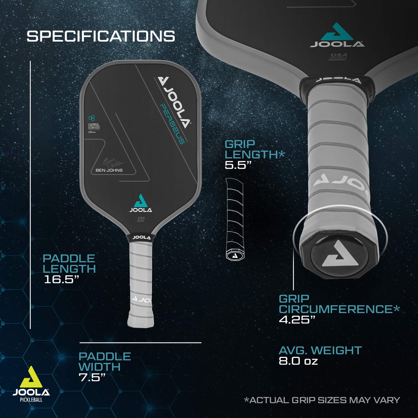 JOOLA - Ben Johns Perseus CFS 16 Pickleball Paddle