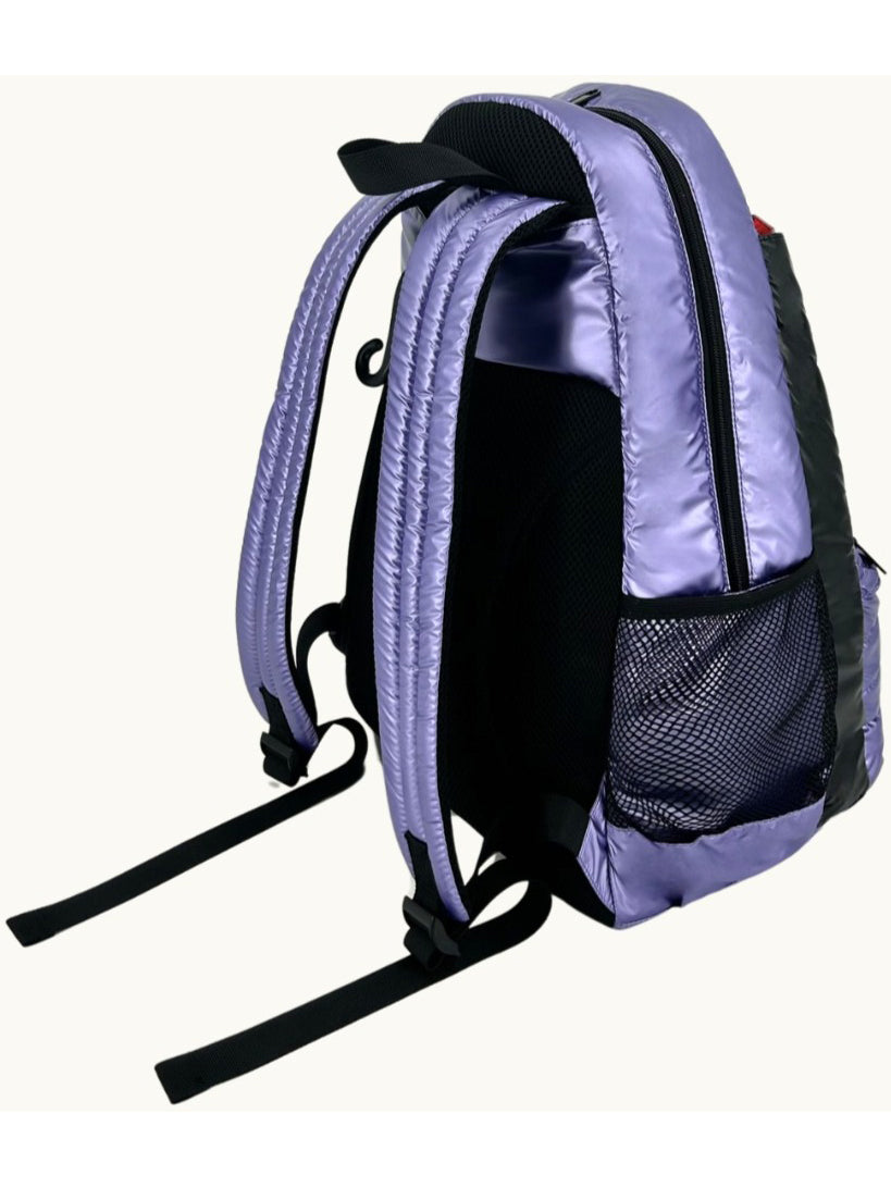 NiceAces Neon Ultra-Lite Tennis & Pickleball Puffer Backpack (Amethyst)