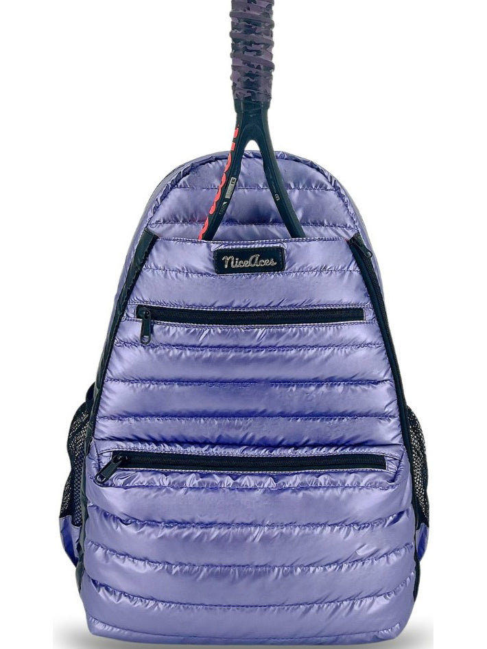 NiceAces Neon Ultra-Lite Tennis & Pickleball Puffer Backpack (Amethyst)