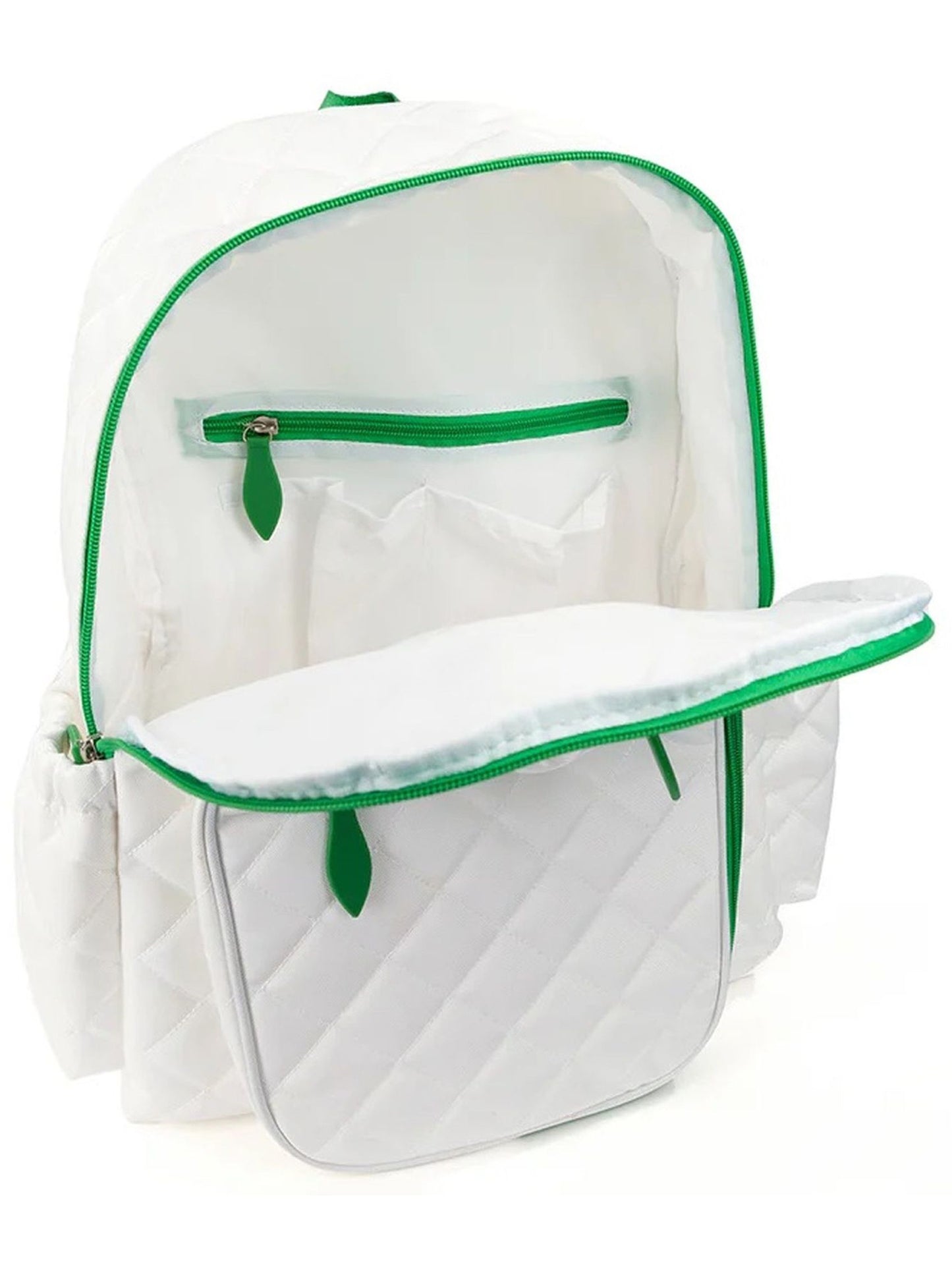 Ame & Lulu Pickleball Time Backpack (Quilted White/Green)