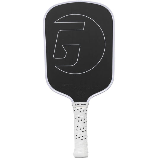 Gamma Raw Carbon Fiber Obsidian 10 Pickleball Paddle (White)