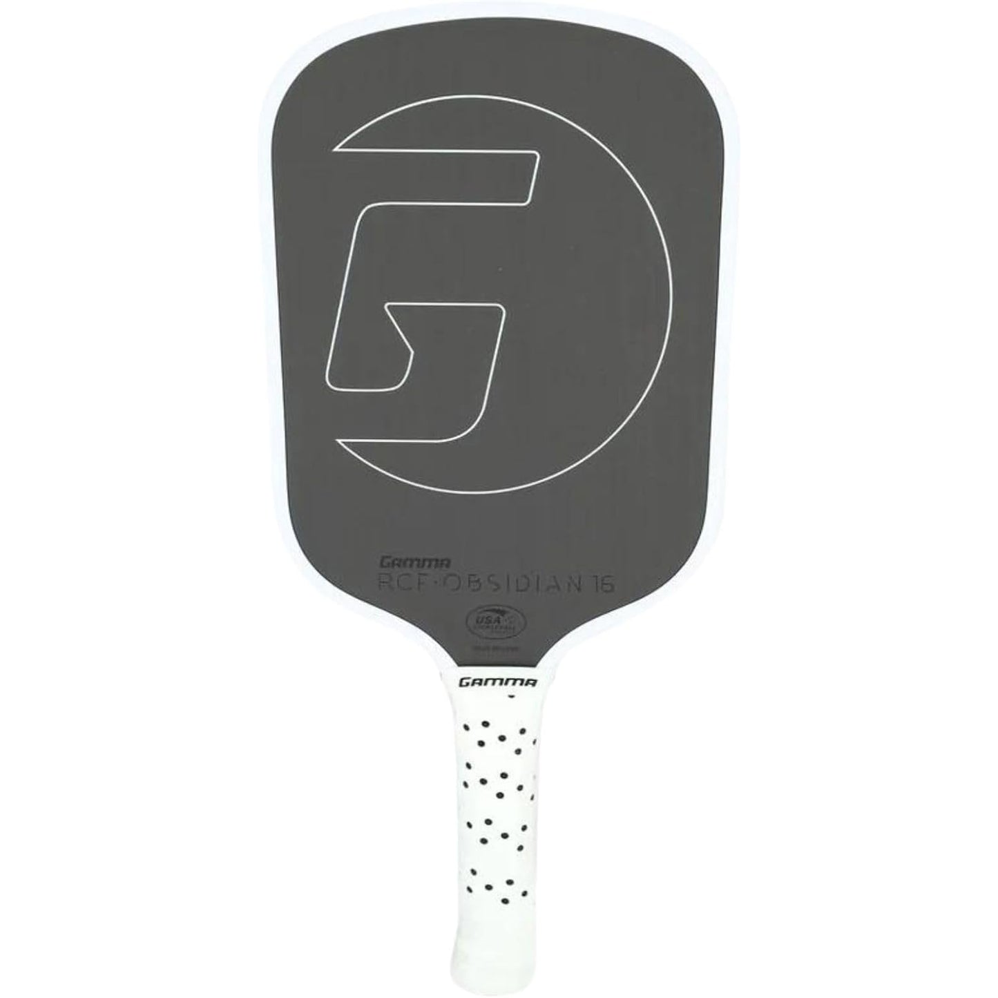 Gamma Raw Carbon Fiber Obsidian 16 Pickleball Paddle (White)