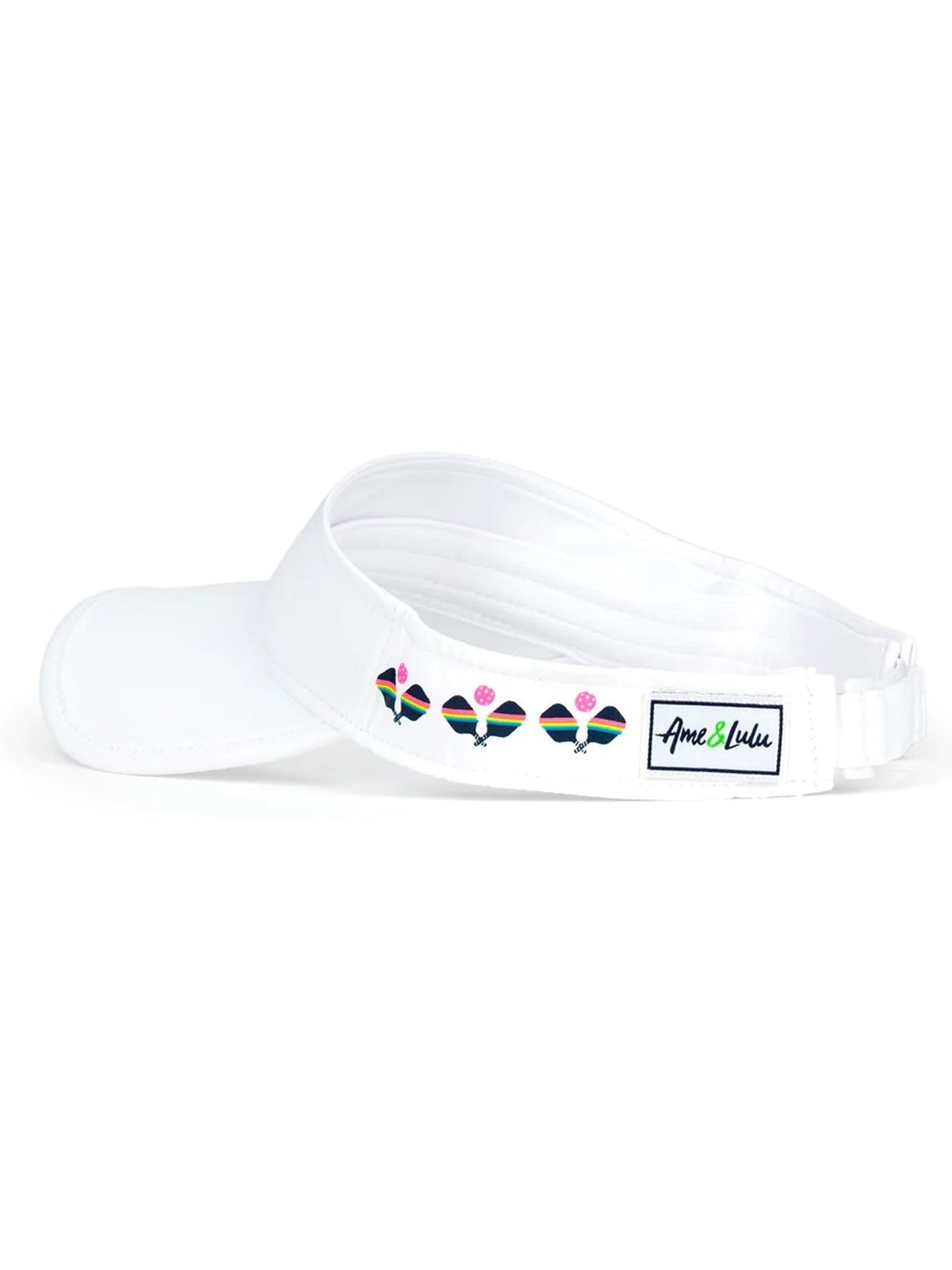 Ame & Lulu Head in the Game Pickleball Visor (Rainbow Paddles)