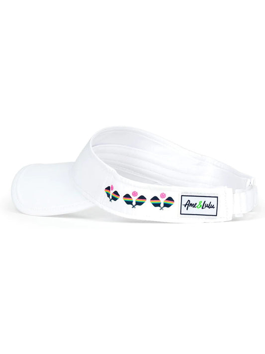 Ame & Lulu Head in the Game Pickleball Visor (Rainbow Paddles)