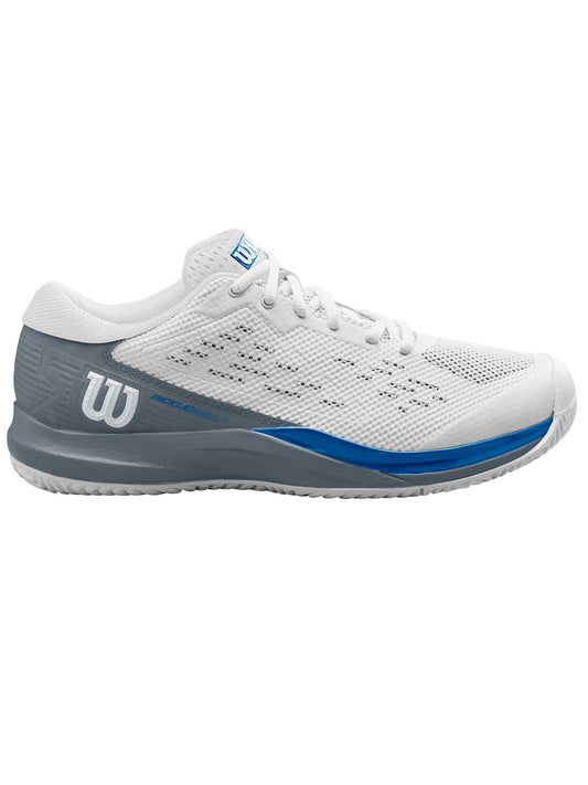 Wilson Men's Rush Pro ACE Pickler Pickleball Shoes (White/Stormy Weather/Classic Blue)