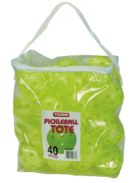 Tourna Indoor Optic Yellow Pickleballs (40-Ball Tote)