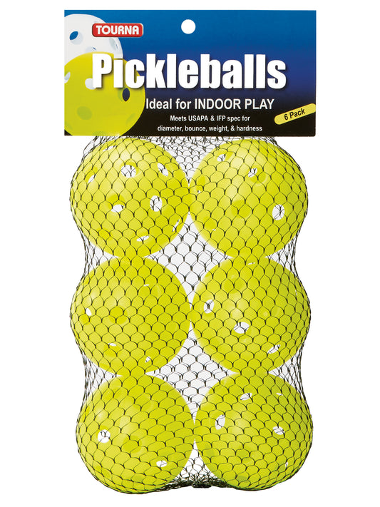 Tourna Indoor Optic Yellow Pickleballs (6-Pack)